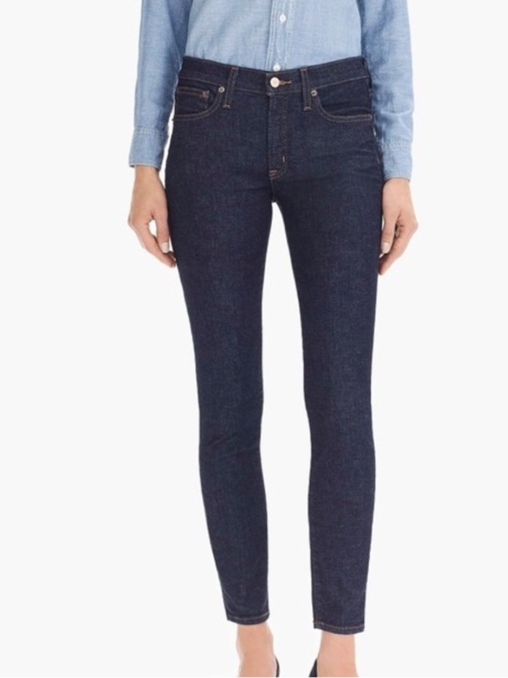 J.Crew Women 28P Blue Dark Wash Denim 8” Toothpick Skinny Ankle Jeans NWT H0557